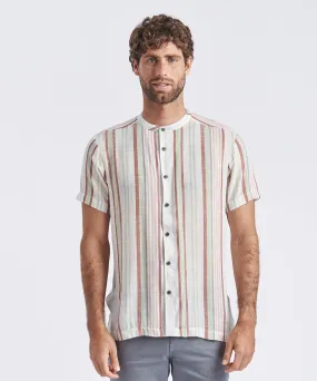 CAMISA MANGA CORTA CUELLO NERU CLASSIC FIT BLANCO RAYAS PV24